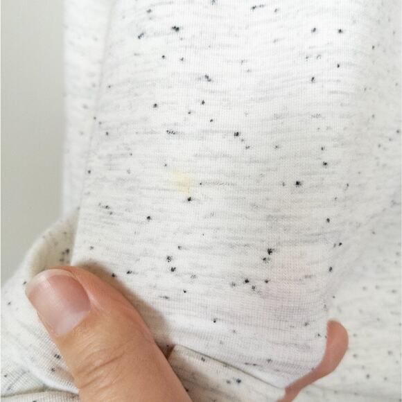 J JILL Cream Black Speckled Ponte Knit Top 3/4 Sleeve Hi-Low Hem Women's Small - Picture 3 of 7